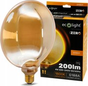 ECOLIGHT Dekoratívna LED žiarovka E27 4W 200lm G188 Amber Retro - rada ZERO