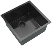 Gamma Gamma, 1-komorový oceľový drez 438x438x215 mm, čierna, GMA-S4444-BK
