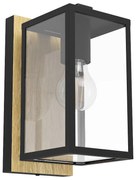 Vonkajšie nástenné svietidlo EGLO BUDRONE black/brown 900289