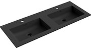 Mexen Otis, dvojité umývadlo zapustené do dosky 121 × 46,5 cm, čierna matná, 25181271D