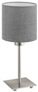 Eglo - Stolná lampa TUNJA 1xE27/60W/230V 26,5 cm matný chróm/šedá EG32509D