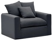 Antracitové ľanové kreslo Nora – Kave Home