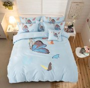 Bavlnené obliečky LIETAJÚCE MOTÝLE modré