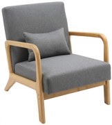 Kreslo Hibbing - látka, drevené nohy natur - Svetlo sivá