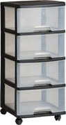 Curver Regál so zásuvkami čierny 4x20l, šírka 37 cm