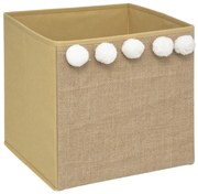 Úložný box Pompoms, 29x29x29 cm, béžová