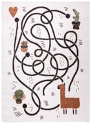 Dywany Łuszczów, Detský kusový koberec Fun Game llama cream, 80x150, biela, detská izba