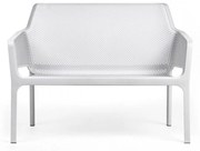 NET BENCH záhradná lavica s podrúčkami bianco