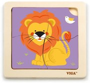 Drevené puzzle pre najmenších Viga 4 ks Lev