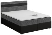 Manželská posteľ Boxspring 140x200 cm Mimosa Comfort (melíorvaná sivá + čierna) (s roštom a matracom). Akcia -20%. Vlastná spoľahlivá doprava až k Vám domov. 1056225