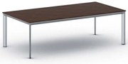 Rokovací kancelársky stôl PRIMO INVITATION, 240x120 cm, sivostrieborná podnož, orech