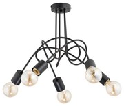 Prisadený luster TANGO 5xE27/60W/230V čierna