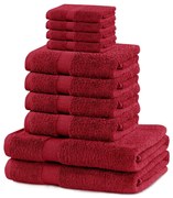 Červené froté bavlnené uteráky a osušky v súprave 10 ks Marina – Restilo