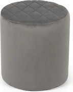Noela Zamatový puf prešívaný CUBO sivý