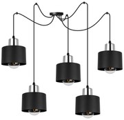 Závesné svietidlo Panta Spider, 5x čierne kovové tienidlo , ch