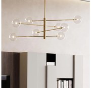 Ideal Lux - LED Luster na tyči EQUINOXE 8xG4/2W/230V pr. 128 cm mosadz/číra