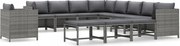 vidaXL 12-dielna sedacia súprava do záhrady, vankúše, sivý Pe ratan