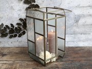 Bronzová antik kovová lampáš s patinou Frosté - 20*20*38cm