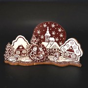 AMADEA Drevený skladací betlehem perníkový 3D 6 cm