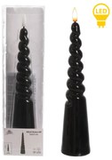 LED svíčka IDALIA SPIRAL 25 cm černá