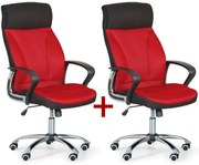 Kancelárske kreslo DERRY TEX 1+1 ZADARMO, červená