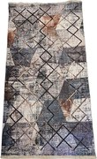 Moderný koberec Banco 1044-MULTI hnedo-sivý s geometrickým vzorom Rozmer: 60x110 cm