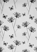 BISK Erga Peva, sprchový záves s háčikmi (12ks) 200x180 cm, biela-čierna vzor Flos, ERG-08271