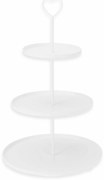 Kovový etažér 3 poschodia, 30 × 30 × 48 cm, biela