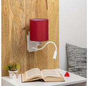 Brilagi-LED Nástenná lampa NUBILA 1xE27/25W/230V+LED/3W biela/pompej. červená
