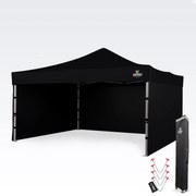 BRIMO Hliníkový promo stan 4x4 m ALU EXCLUSIVE – 3 steny, HEX 45 mm - s 3 stenami - Čierna 16