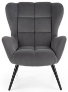 Kreslo Tyrion sivá/čierna