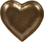 Zlatý antik dekoračný podnos srdca Heart - 14*14*2 cm