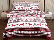 Obliečky z mikrovlákna JELEŇ A VLOČKA červené