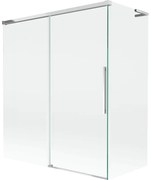 Mexen Rox, L posuvná 2-krídlová vaňová zástena 140 + 70 x 150 cm, 8mm číre sklo, chrómový profil, 8C9L-140-070-01-00