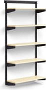 Nástenný regál RELY, základná sekcia, laminátové police, 1800x900x300 mm, antracit/buk