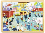 Puzzle na podstavci Viga 44581 48 dielikov - spoznávanie práce hasiča