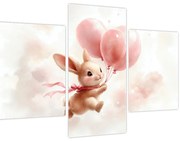 Obraz - Zajačik s balónikmi (90x60 cm)