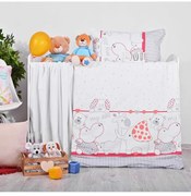 Obliečky detské Zoo červeno-sivé EMI, Detský set 90x130 + 45x65