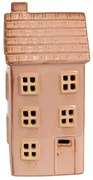Hnedý porcelánový svietiaci domček - 8*6*17 cm