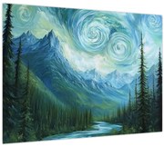 Obraz - Krajina s nádychom Van Gogha (70x50 cm)