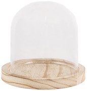 Prírodný drevený podnos so skleneným poklopom - Ø 13*11 cm