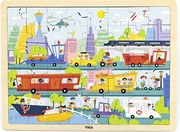 Puzzle na podstavci Viga 44582 48 dielikov - spoznávanie dopravy v meste