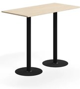 Barový stôl ALVA, 1400x700x1100 mm, HPL, čierna/breza