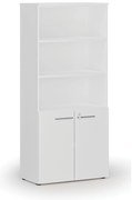 Kombinovaná kancelárska skriňa PRIMO WHITE, dvere na 2 poschodia, 800 x 420 x 1781 mm, biela