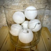 DECOLED Plastová guľa, 10 cm, biela, 6x trblietka