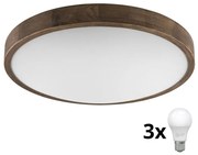 Brilagi - LED Stropné svietidlo CARVALHO SLIM 3xE27/60W/230V dub orech pr. 47 cm BG0856