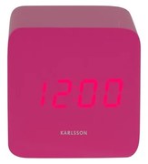 Karlsson 5982BP dizajnové LED hodiny s budíkom ružová, 7 cm