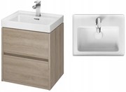 Cersanit Crea, závesná skrinka s umývadlom 50cm, set B113, dub, S801-287