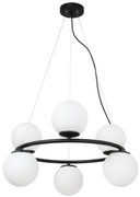 Závesné svietidlo Florence, 6x biele sklenené tienidlo, B, O