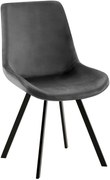 Jedálenská stolička Lewes - zamat - Tmavo sivá